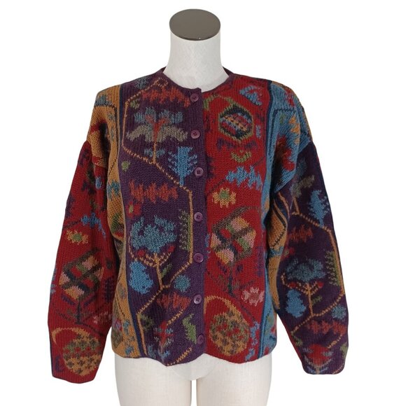 Peruvian Connection Sweaters - Peruvian Connection Cardigan Sweater 100% Alpaca Button Front Womens Large
